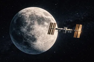 ثبت لحظه عبور ایستگاه فضایی از مقابل ماه