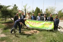 غرس نهال در محوطه مزار شهدای گمنام دانشگاه آزاد ملایر همزمان با سالروز آزادسازی خرمشهر