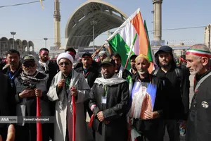 مراسم وداع با رهبر شهید انقلاب حضرت آیت الله سیدعلی خامنه&zwnj;ای (ره) و خانواده ایشان